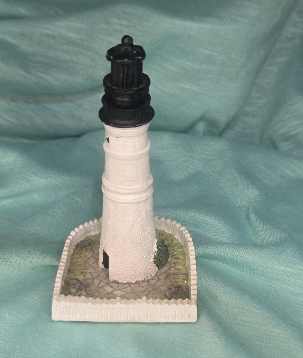Scaasis Originals Inc. Key West FL Lighthouse Figurine, Painted Nautical 4in